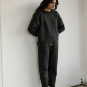 bare knitwear lounge pant-graphite (charcoal grey)-size S